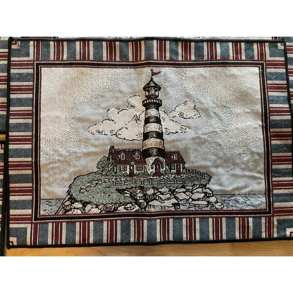 4 Nautical Lighthouse Beach house‎ cottage Table Placemats Sea